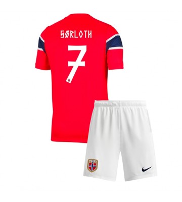 Norge Alexander Sorloth #7 Hemmaställ Barn VM 2026 Kortärmad (+ Korta byxor)